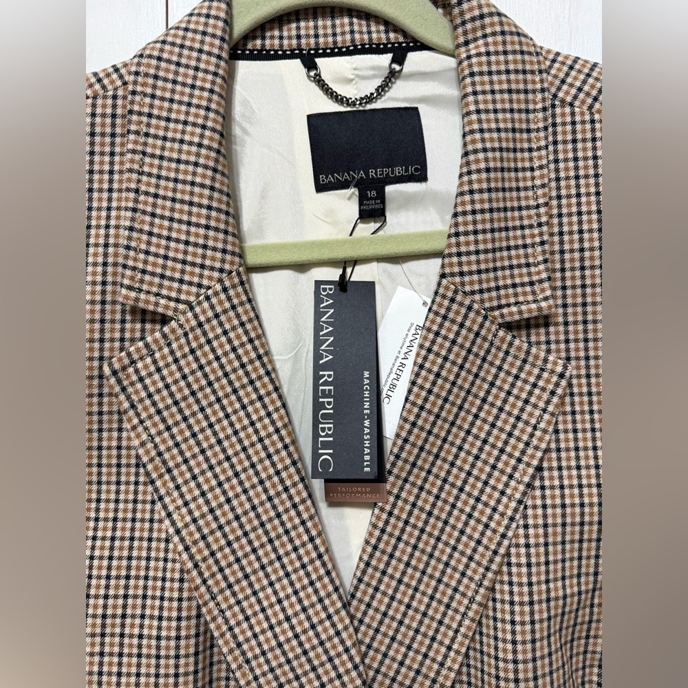 Banana Republic Double-Breasted Plaid Blazer NWT - Picture 6 of 13